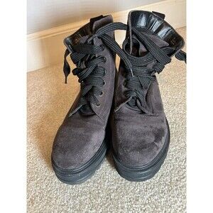 Catherine Malandrino Women’s Ultra Suede Brown Ankle Combat Boots Size 9